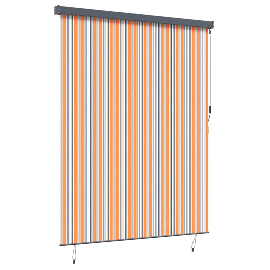 Roleta Žlutá A Modrá 200 X 250 Cm Textil A Hliník