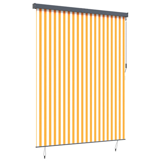 Roleta Bílá A Oranžová 200 X 250 Cm Textil A Hliník
