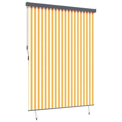 Roleta Bílá A Oranžová 200 X 250 Cm Textil A Hliník