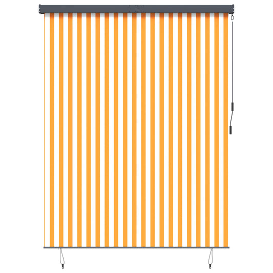 Roleta Bílá A Oranžová 200 X 250 Cm Textil A Hliník