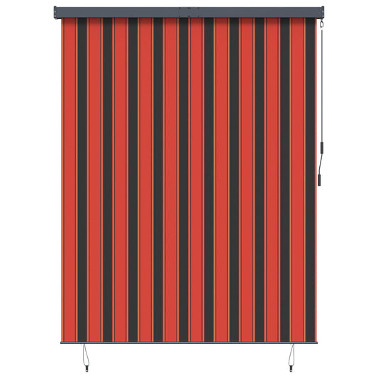 Roleta Oranžová A Hnědá 200 X 250 Cm Textil A Hliník
