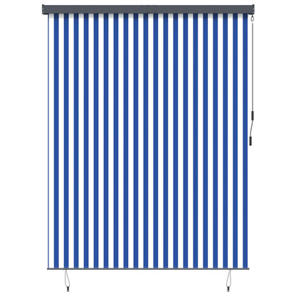 Roleta Modrá A Bílá 200 X 250 Cm Textil A Hliník