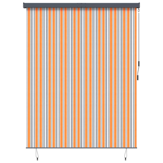 Roleta Žlutá A Modrá 200 X 250 Cm Textil A Hliník