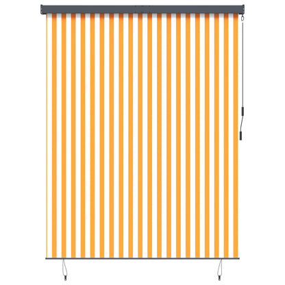 Roleta Bílá A Oranžová 200 X 250 Cm Textil A Hliník