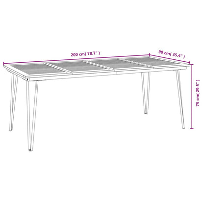 Zahradní Stůl S Nohami Typu Hairpin 200X90X75 Cm Masivní Akácie