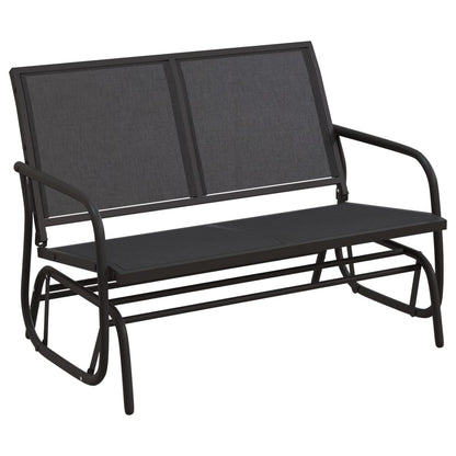 Zahradní Lavice Glider Černá 120,5X76X86,5 Cm Textilen A Ocel