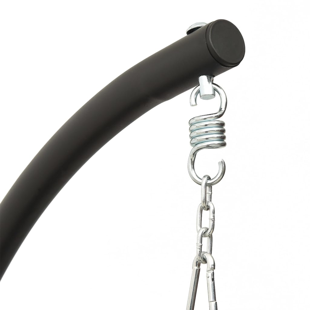 Zahradní Houpací Křeslo S Poduškou Černé Oxford A Ocel