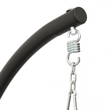 Zahradní Houpací Křeslo S Poduškou Černé Oxford A Ocel