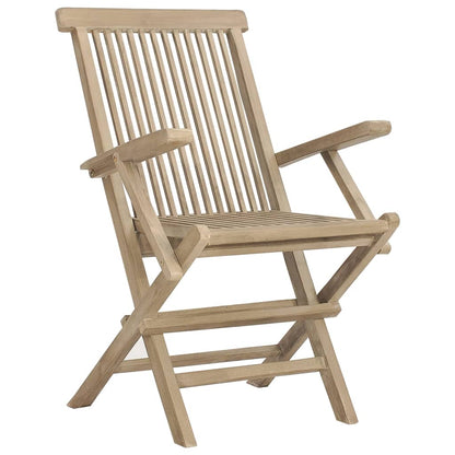 Skládací Zahradní Židle 2 Ks Šedé 56 X 61 X 89 Cm Masivní Teak