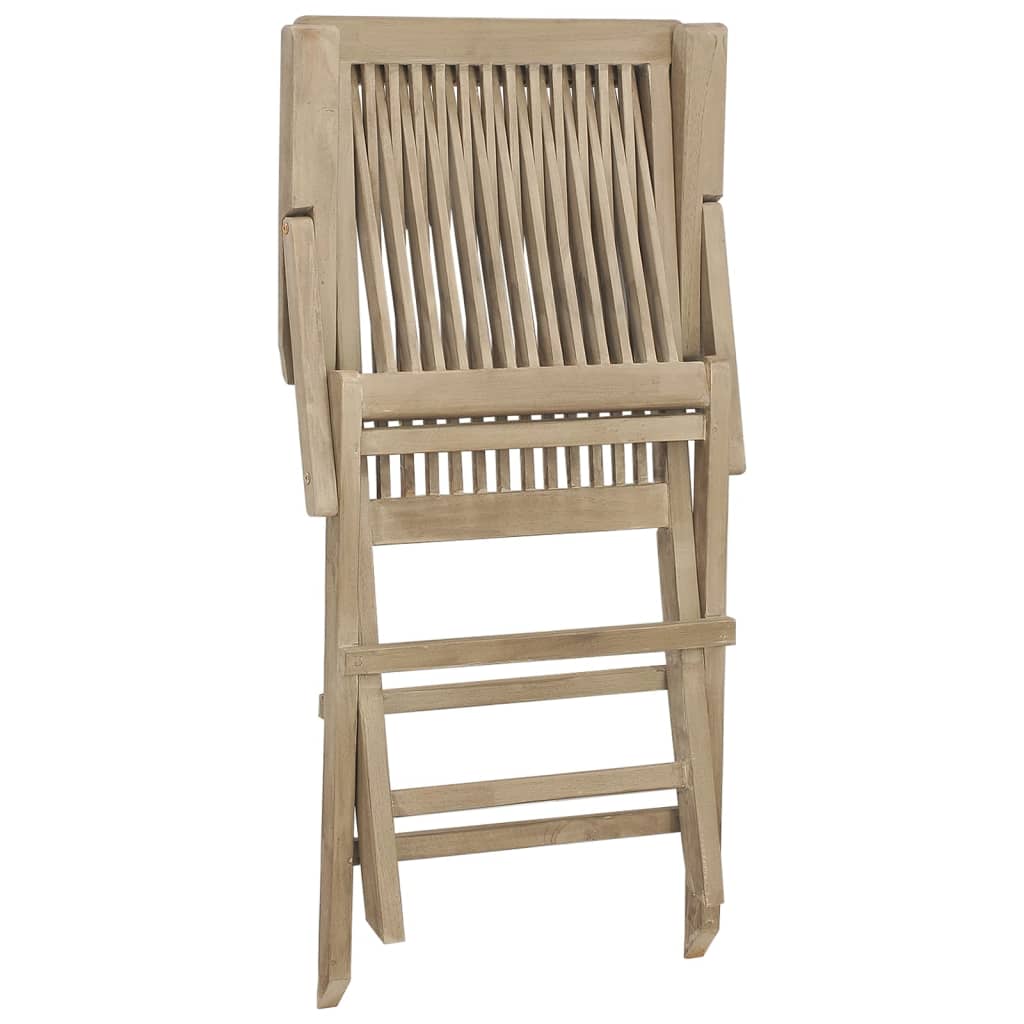 Skládací Zahradní Židle 2 Ks Šedé 56 X 61 X 89 Cm Masivní Teak