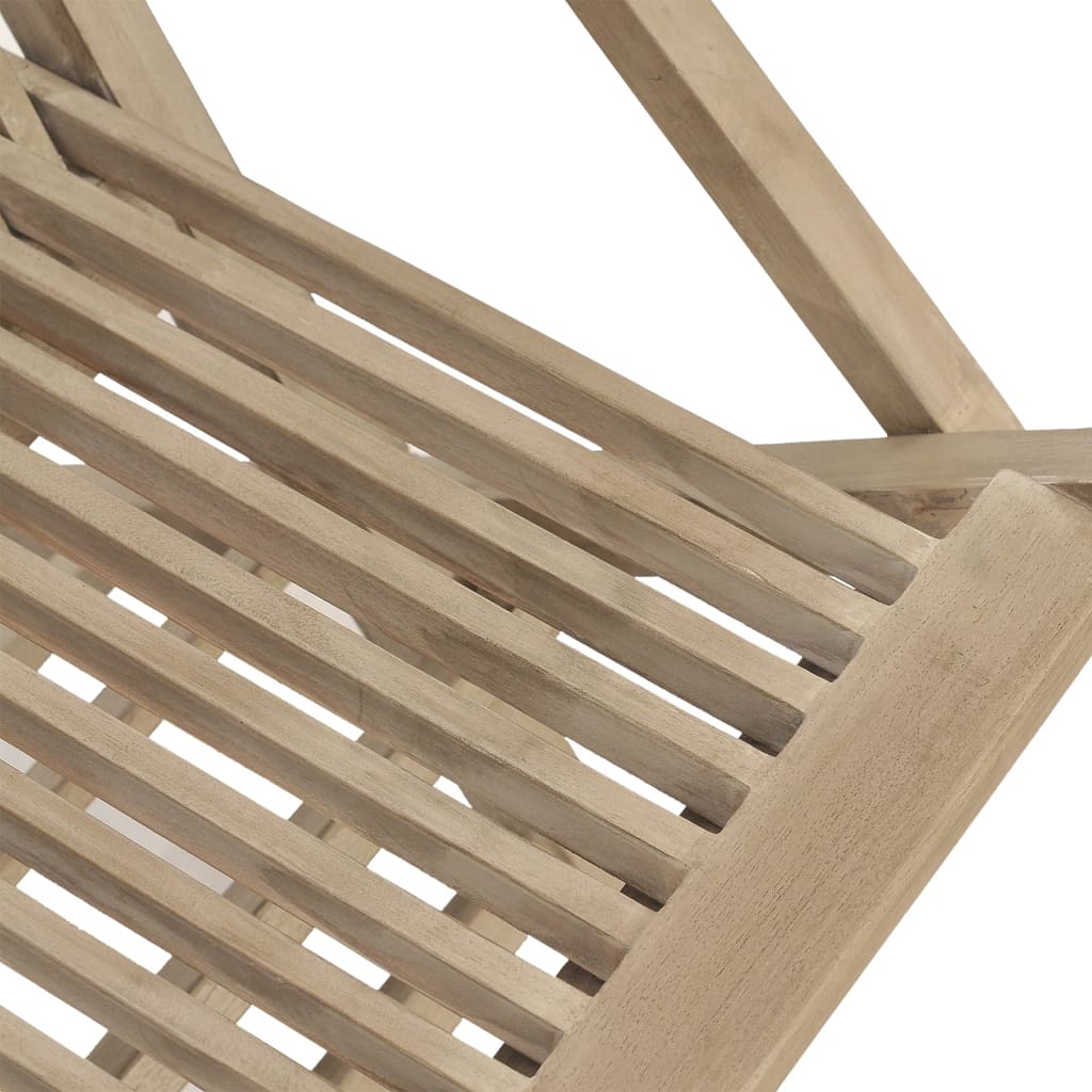 Skládací Zahradní Židle 2 Ks Šedé 56 X 61 X 89 Cm Masivní Teak