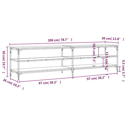 Tv Skříňka 200 X 30 X 50 Cm Kompozitní Dřevo A Kov