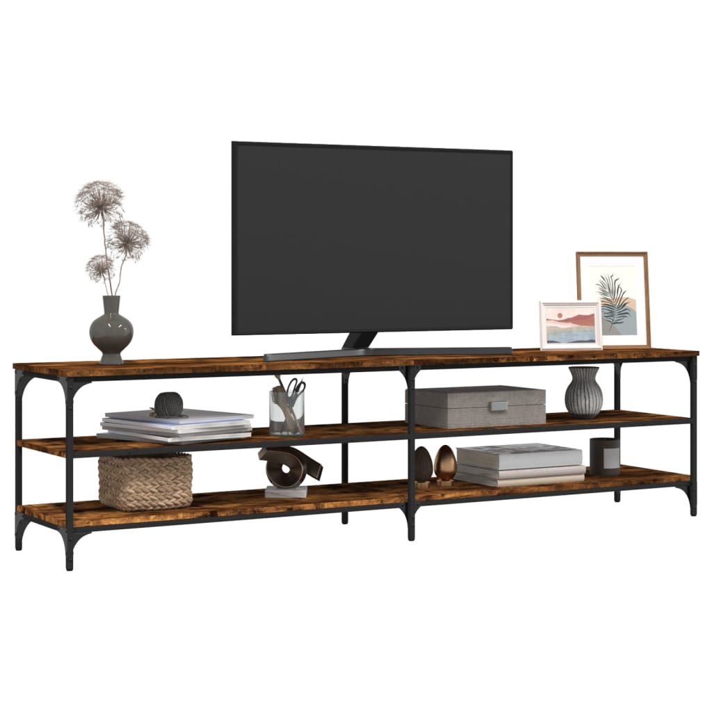 Tv Skříňka Kouřový Dub 200 X 30 X 50 Cm Kompozitní Dřevo A Kov