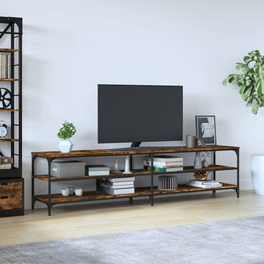 Tv Skříňka Kouřový Dub 200 X 30 X 50 Cm Kompozitní Dřevo A Kov