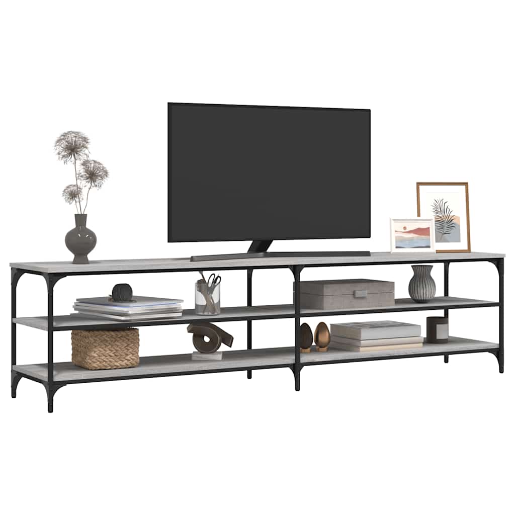 Tv Skříňka Šedá Sonoma 200 X 30 X 50 Cm Kompozitní Dřevo A Kov