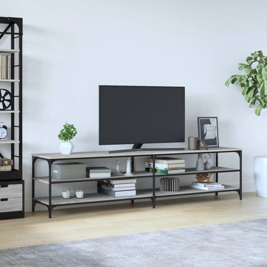 Tv Skříňka Šedá Sonoma 200 X 30 X 50 Cm Kompozitní Dřevo A Kov
