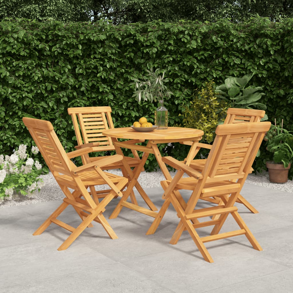 5Dílný Zahradní Jídelní Set Masivní Teakové Dřevo