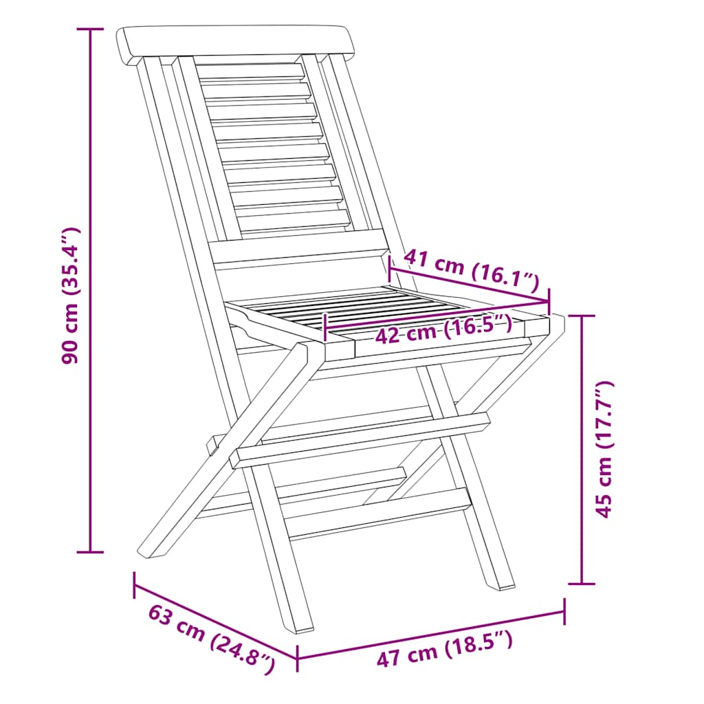 Skládací Zahradní Židle 6 Ks 47X63X90 Cm Masivní Teakové Dřevo