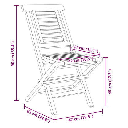 Skládací Zahradní Židle 6 Ks 47X63X90 Cm Masivní Teakové Dřevo