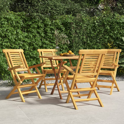 Skládací Zahradní Židle 6 Ks 47X63X90 Cm Masivní Teakové Dřevo