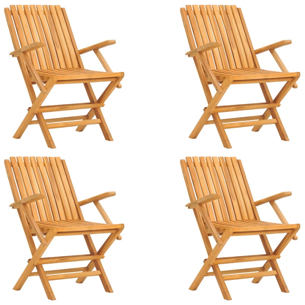 Skládací Zahradní Židle 4 Ks 61X67X90 Cm Masivní Teakové Dřevo