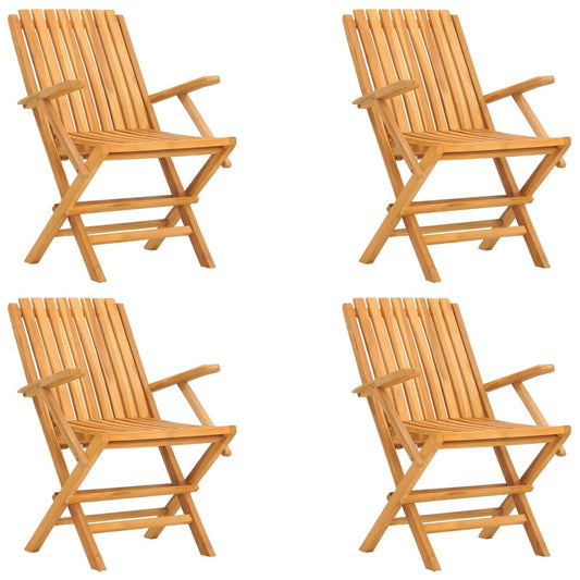 Skládací Zahradní Židle 4 Ks 61X67X90 Cm Masivní Teakové Dřevo