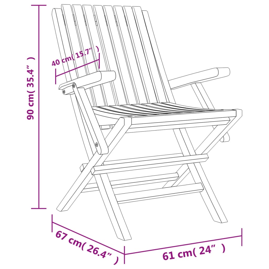 Skládací Zahradní Židle 4 Ks 61X67X90 Cm Masivní Teakové Dřevo