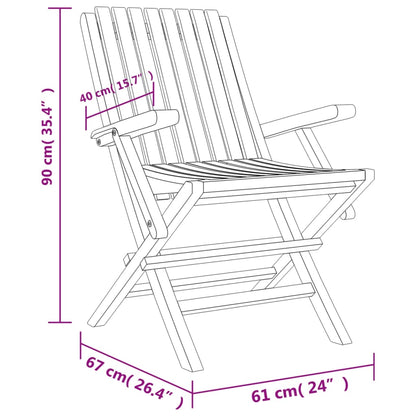 Skládací Zahradní Židle 4 Ks 61X67X90 Cm Masivní Teakové Dřevo