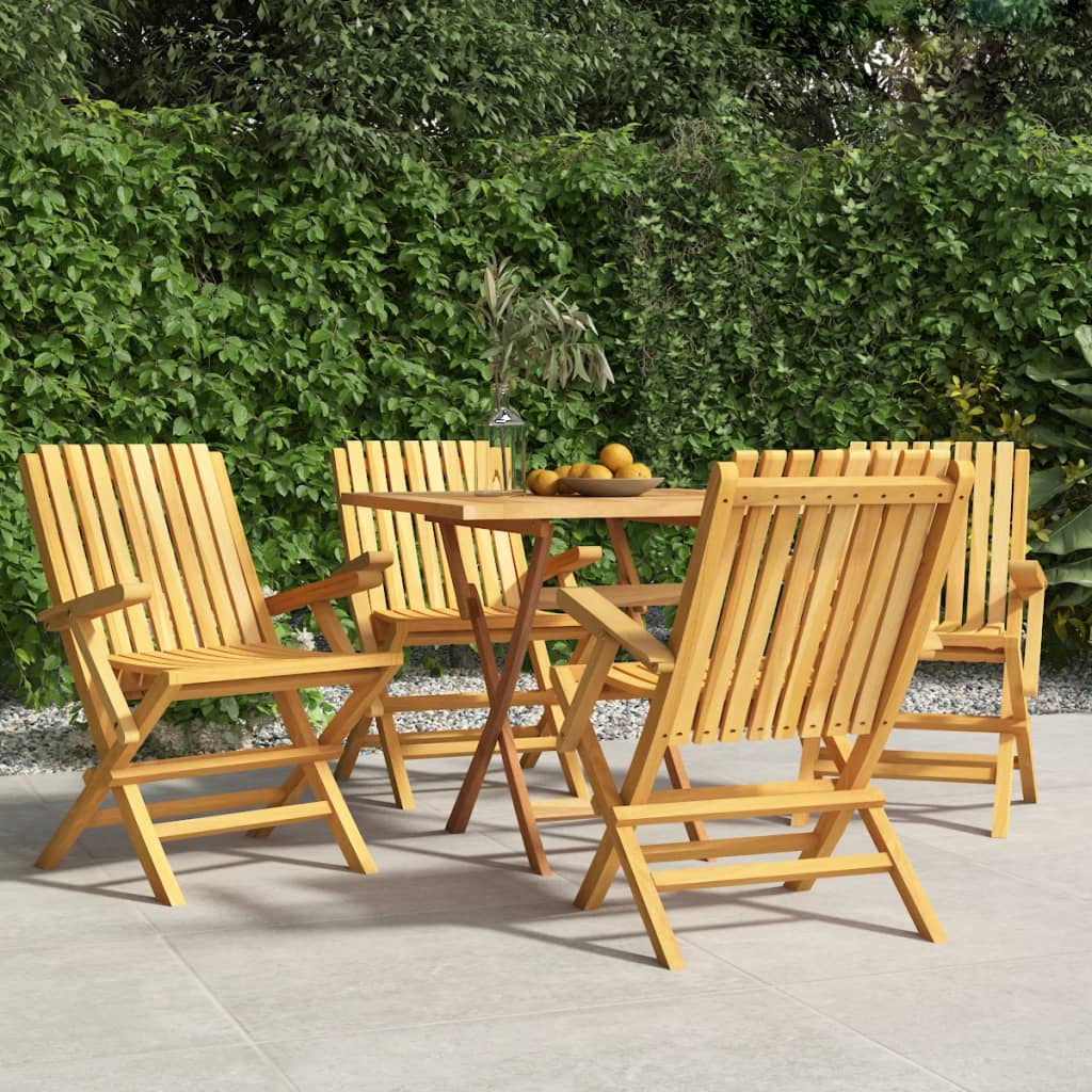Skládací Zahradní Židle 4 Ks 61X67X90 Cm Masivní Teakové Dřevo