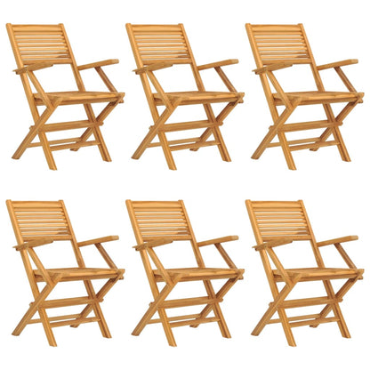 Skládací Zahradní Židle 6 Ks 55X62X90 Cm Masivní Teakové Dřevo