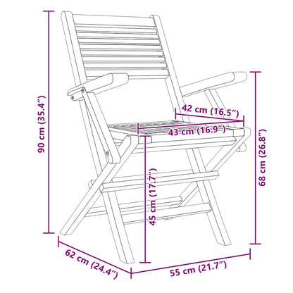 Skládací Zahradní Židle 6 Ks 55X62X90 Cm Masivní Teakové Dřevo