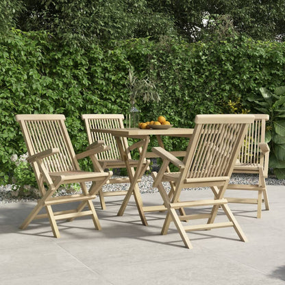 Skládací Zahradní Židle 2 Ks Šedé 56 X 61 X 89 Cm Masivní Teak