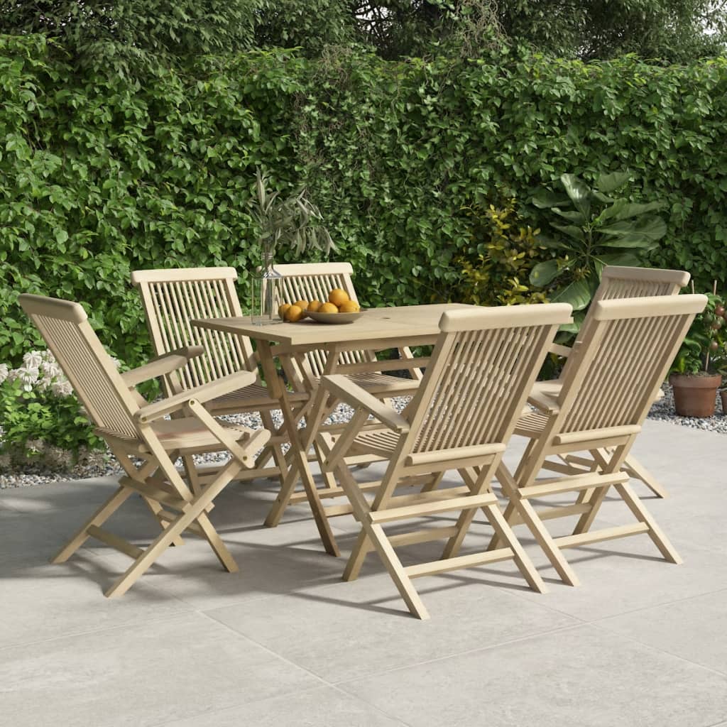 Skládací Zahradní Židle 2 Ks Šedé 56 X 61 X 89 Cm Masivní Teak