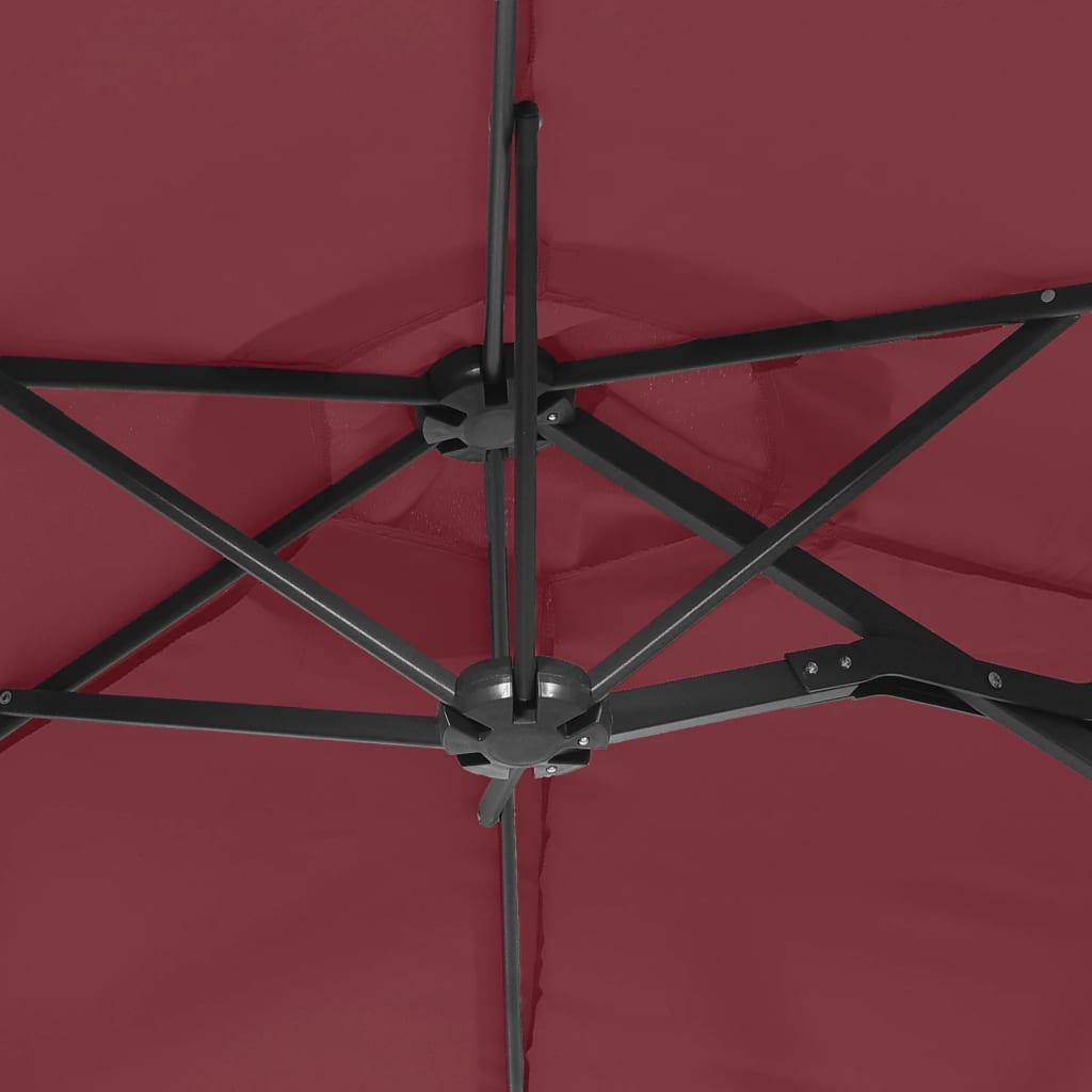 Dvojitý Zahradní Slunečník Bordó 316 X 240 Cm