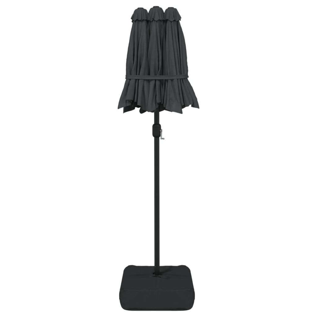 Dvojitý Zahradní Slunečník S Led Antracitový 316 X 240 Cm