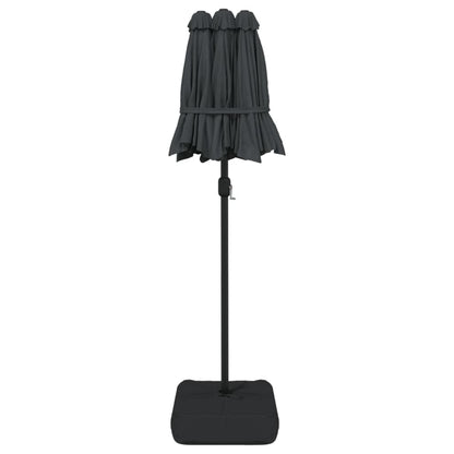 Dvojitý Zahradní Slunečník S Led Antracitový 316 X 240 Cm