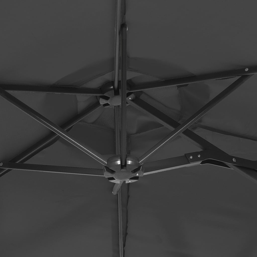 Dvojitý Zahradní Slunečník S Led Antracitový 316 X 240 Cm