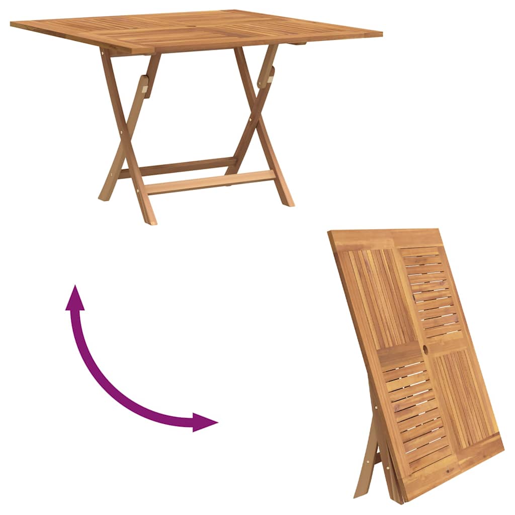 Skládací Zahradní Stůl 110X110X75 Cm Masivní Teakové Dřevo