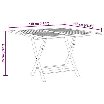 Skládací Zahradní Stůl 110X110X75 Cm Masivní Teakové Dřevo