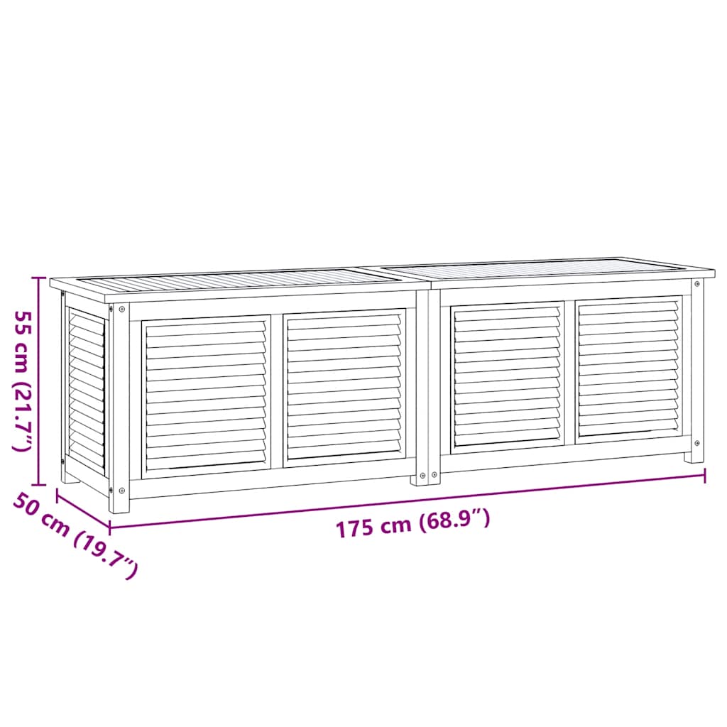 Zahradní Úložný Box S Vložkou Masivní Teak