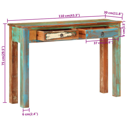 Konzolový Stolek 110 X 30 X 75 Cm Masivní Recyklované Dřevo