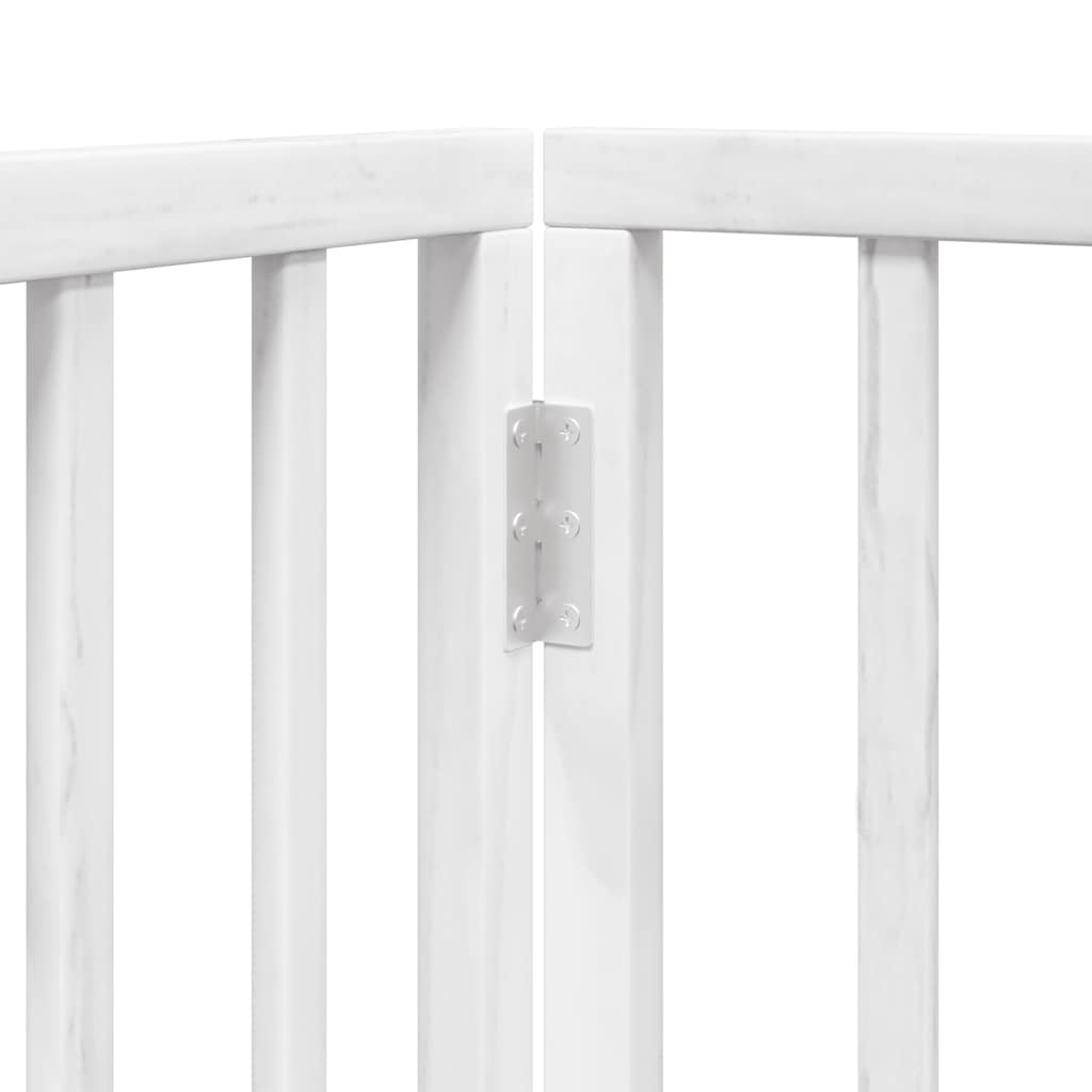 Zábrana Pro Psy S Dvířky Skládací 9 Panelů Bílá 450 Cm Topol