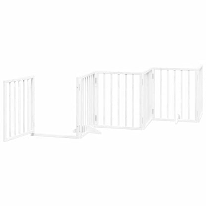 Zábrana Pro Psy S Dvířky Skládací 15 Panelů Bílá 750 Cm Topol