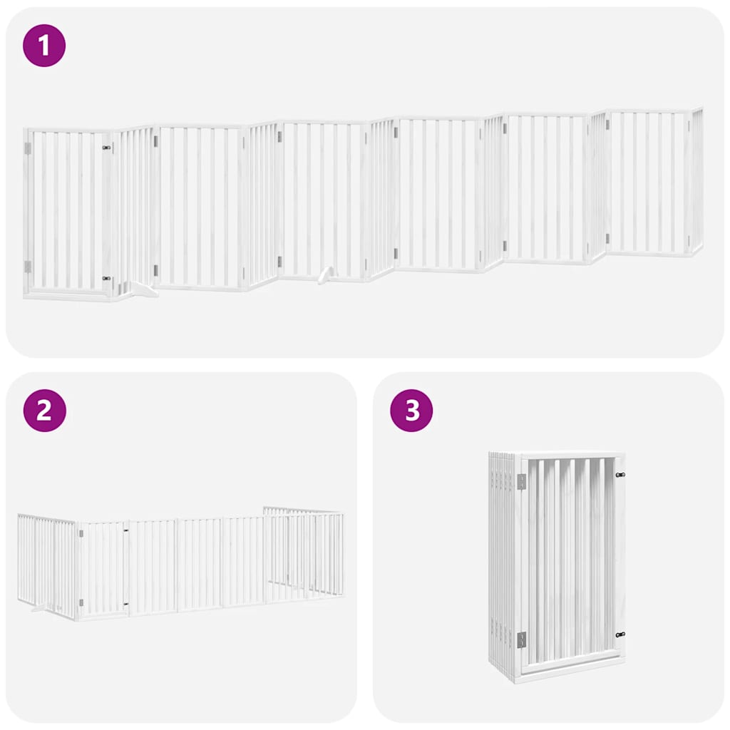 Zábrana Pro Psy S Dvířky Skládací 12 Panelů 600 Cm Topol