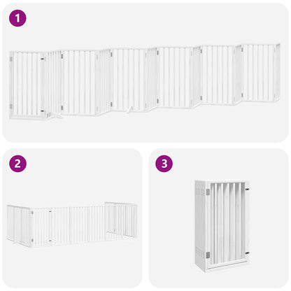 Zábrana Pro Psy S Dvířky Skládací 12 Panelů 600 Cm Topol