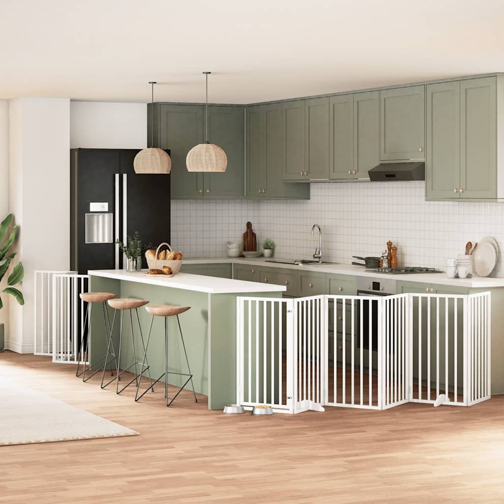 Zábrana Pro Psy S Dvířky Skládací 12 Panelů 600 Cm Topol