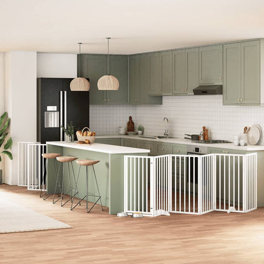 Zábrana Pro Psy S Dvířky Skládací 12 Panelů 600 Cm Topol