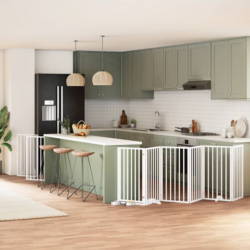 Zábrana Pro Psy S Dvířky Skládací 15 Panelů 750 Cm Topol