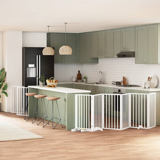 Zábrana Pro Psy S Dvířky Skládací 15 Panelů 750 Cm Topol