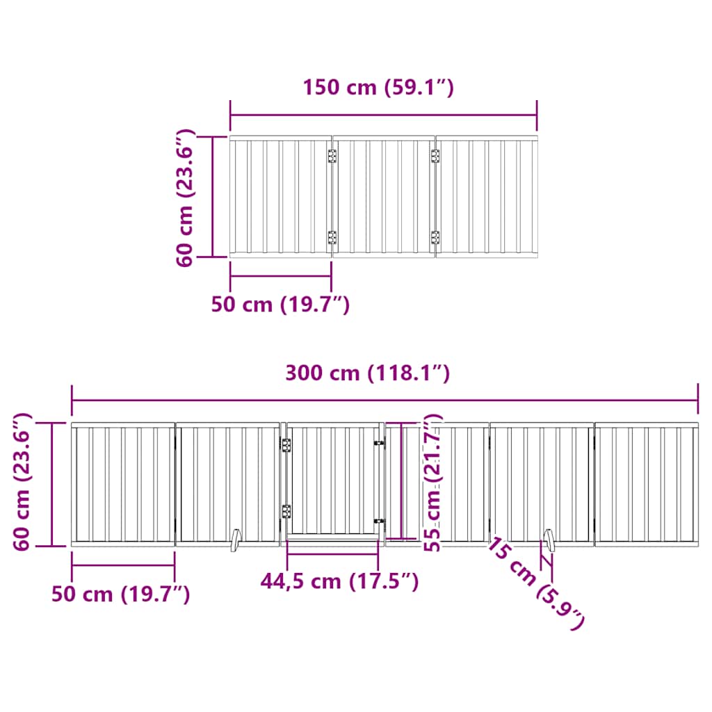Zábrana Pro Psy S Dvířky Skládací 12 Panelů Černá 600 Cm Topol